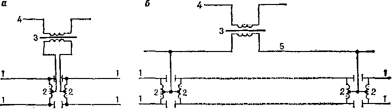 Схемы включения вторичной обмотки отсасывающего трансформатора