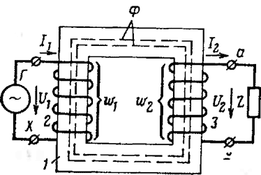 схема однофазного трансформатора