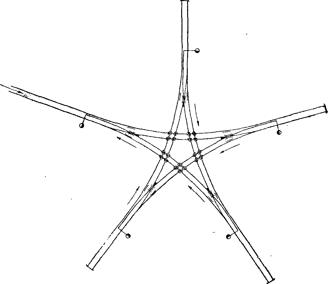 Схема поворотного пятиугольника-звезды
