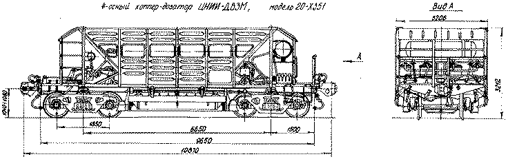 4-осный хоппер-дозатор ЦНИИ-ДВЗМ, модель 20-Х351